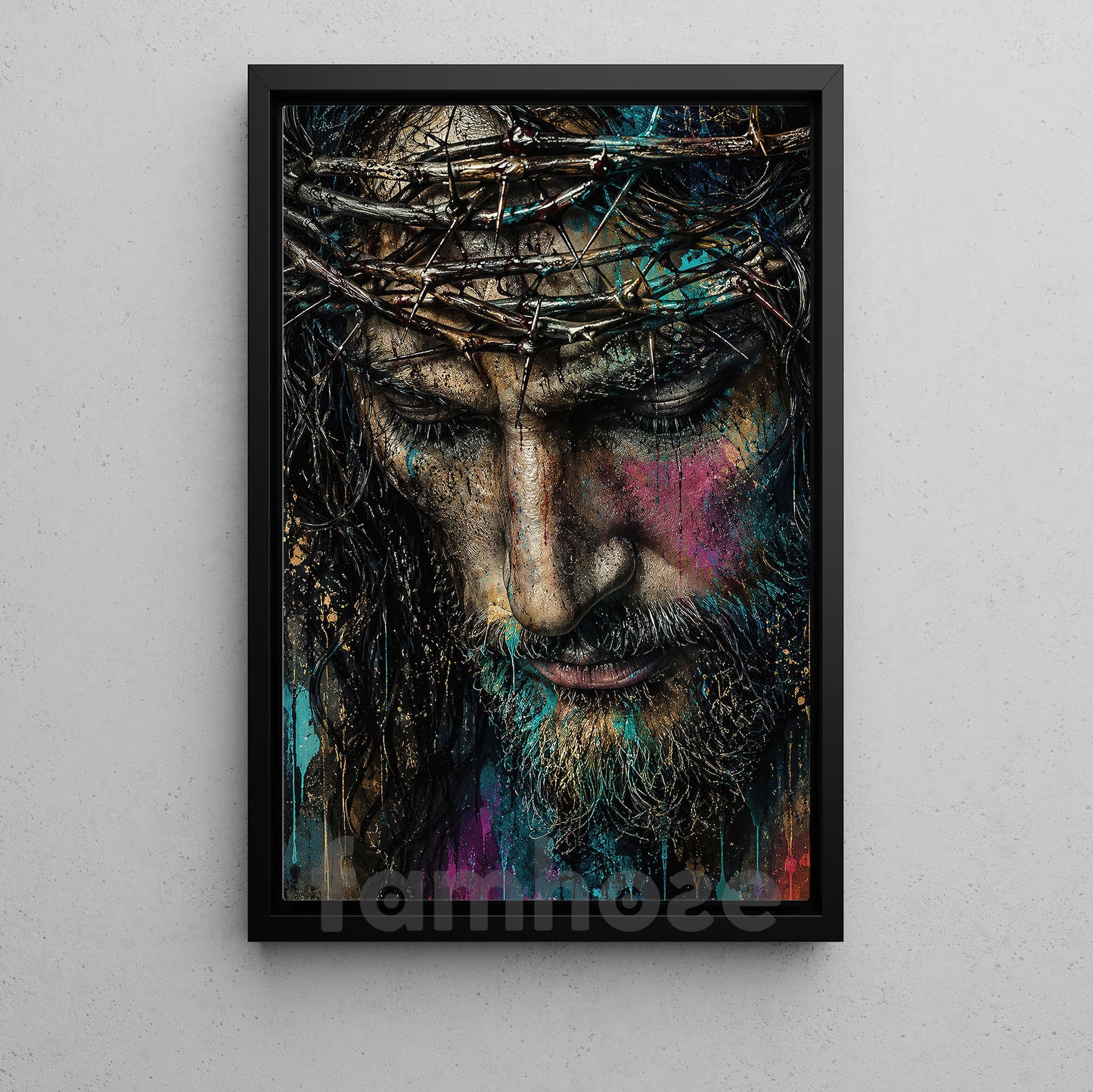 Jesus Canvas Painting, The Weight Of Grace Wall Art Decor, Poster Gift For Christian