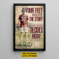 Motivational Personalized Soccer Woman Canvas Painting, Your Feet Write The Story Sport Wall Art Decor, Poster Gift For Soccer Lovers