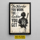 Personalized Softball Girl Canvas Painting, The Harder You Work Sport Wall Art Decor, Poster Gift For Softball Lovers