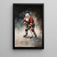Santa's Off-Season Ice Hockey Star, Christmas Canvas Painting, Xmas Wall Art Decor - Christmas Poster Gift For Hockey Lovers