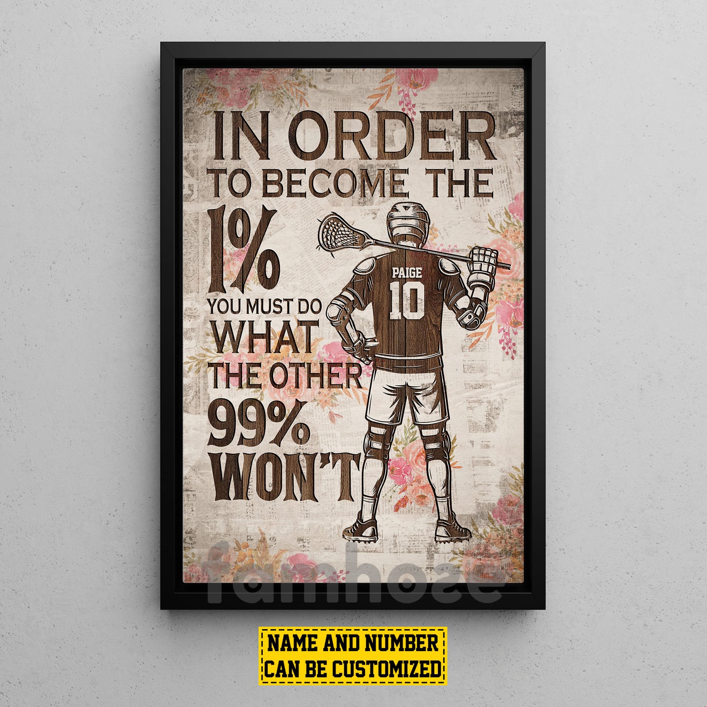 Personalized Lacrosse Man Canvas Painting, In Order To Become The 1% Sports Wall Art Decor, Poster Gift For Lacrosse Lovers