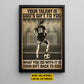 Personalized Motivational Soccer Canvas Painting, Your Talent Is God's Gift To You, Sports Quotes Wall Art Decor, Poster Gift For Soccer Lovers, Soccer Girls