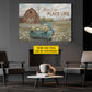 Rustic Farm Truck & Barn Canvas Painting, There's No Place Like Home Wildflowers Wall Art Decor, Poster Gift For Farming Lover
