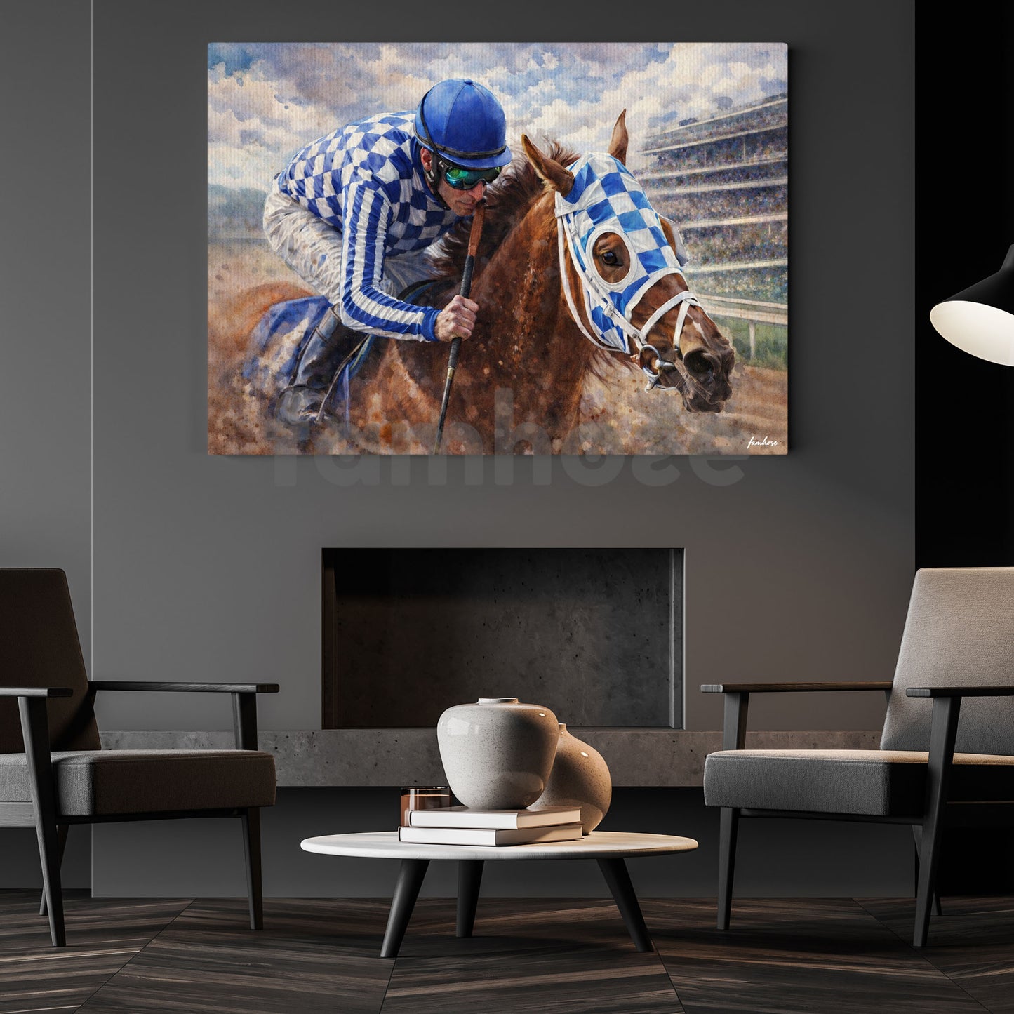 Secretariat Canvas Painting, 1973 Triple Crown Champion Wall Art Decor, Poster Gift For Horse Racing Lovers