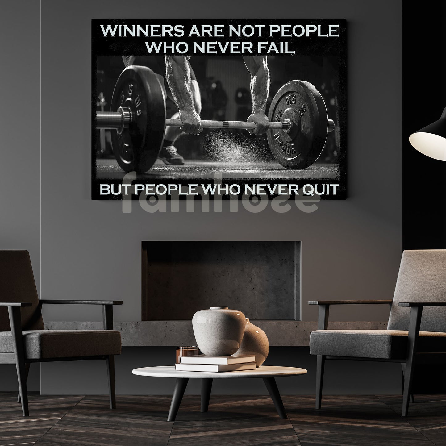 Winners Are Not People Who Never Fail Who Never Quit, Motivational Wall Art Decor, Inspirational Sports Canvas Painting, Poster Gift For Gym Lovers