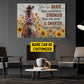 Motivational Personalized Cowgirl Canvas Painting, You Are Brave Wall Art Decor, Poster Gift For Cowgirl