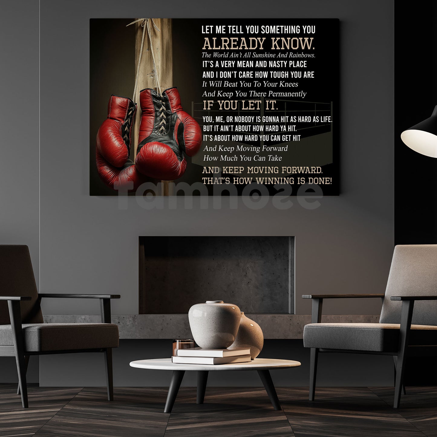Boxing Canvas Painting, Keep Moving Forward That's How Winning Is Done Sport Wall Art Decor, Poster Gift For Boxing Lover