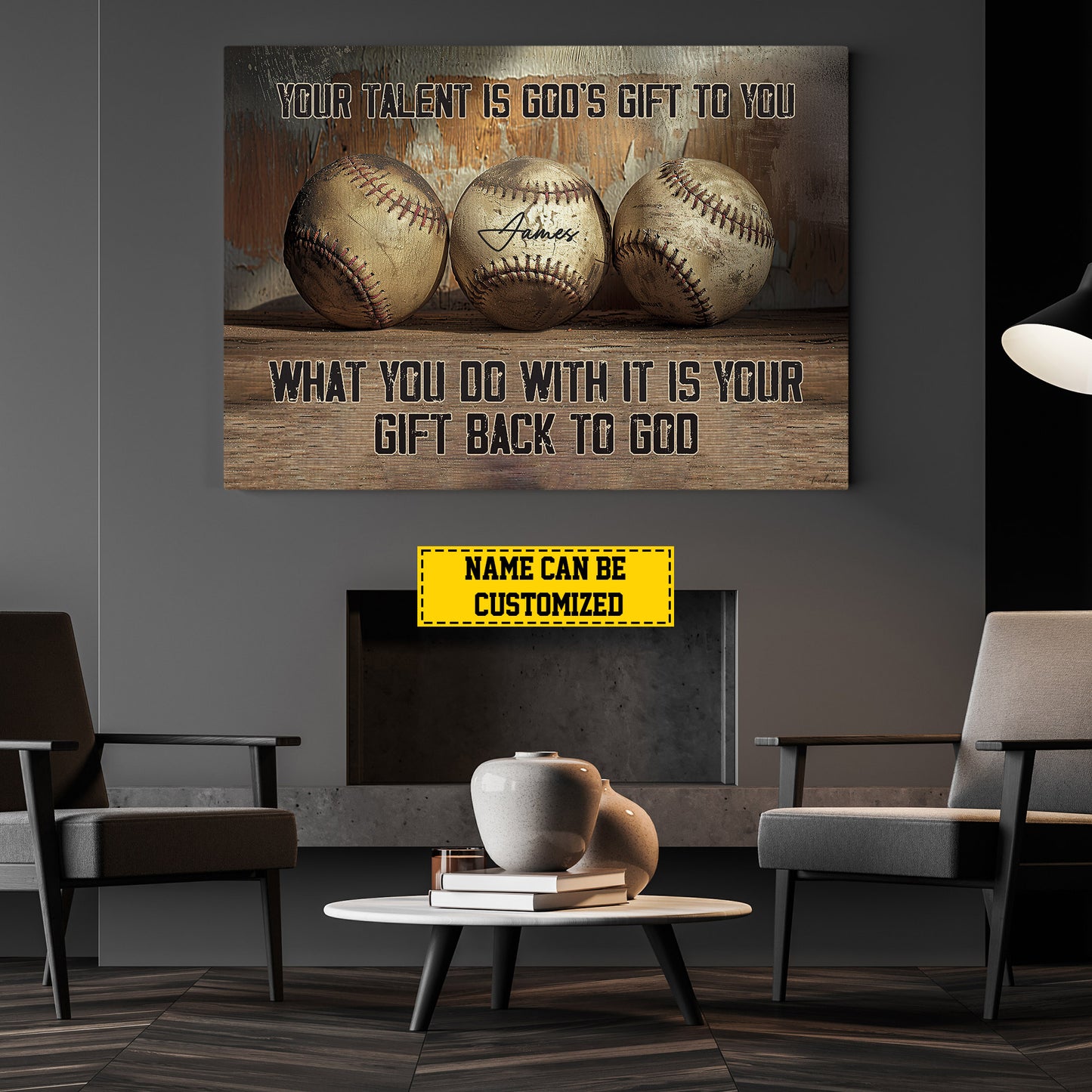 Personalized Motivational Baseball Canvas Painting, What You Do With It, Sports Quotes Wall Art Decor, Poster Gift For Baseball Lovers, Baseball Players