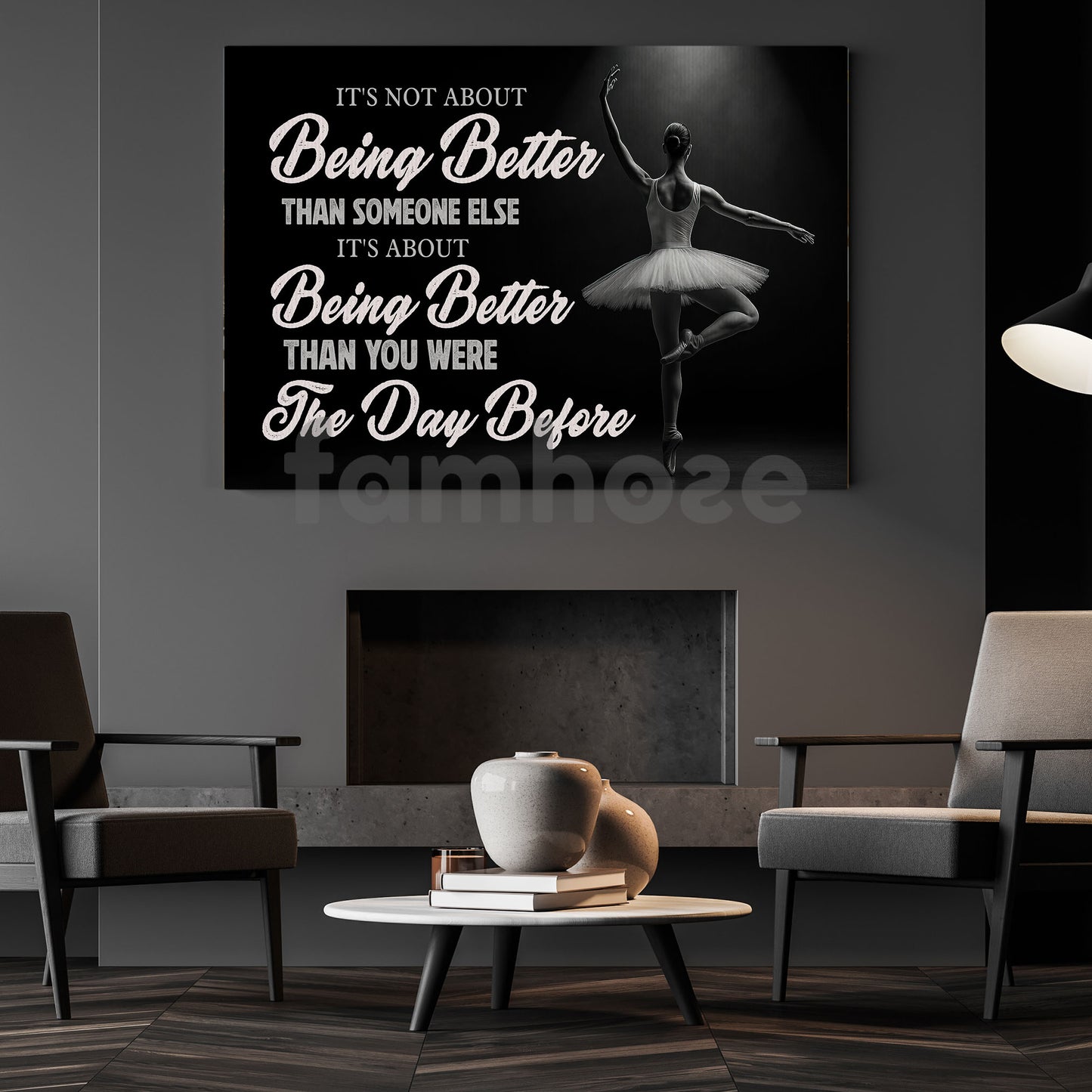 Motivational Ballet Girl Canvas Painting, It's About Being Better Wall Art Decor, Poster Gift For Ballet Lovers