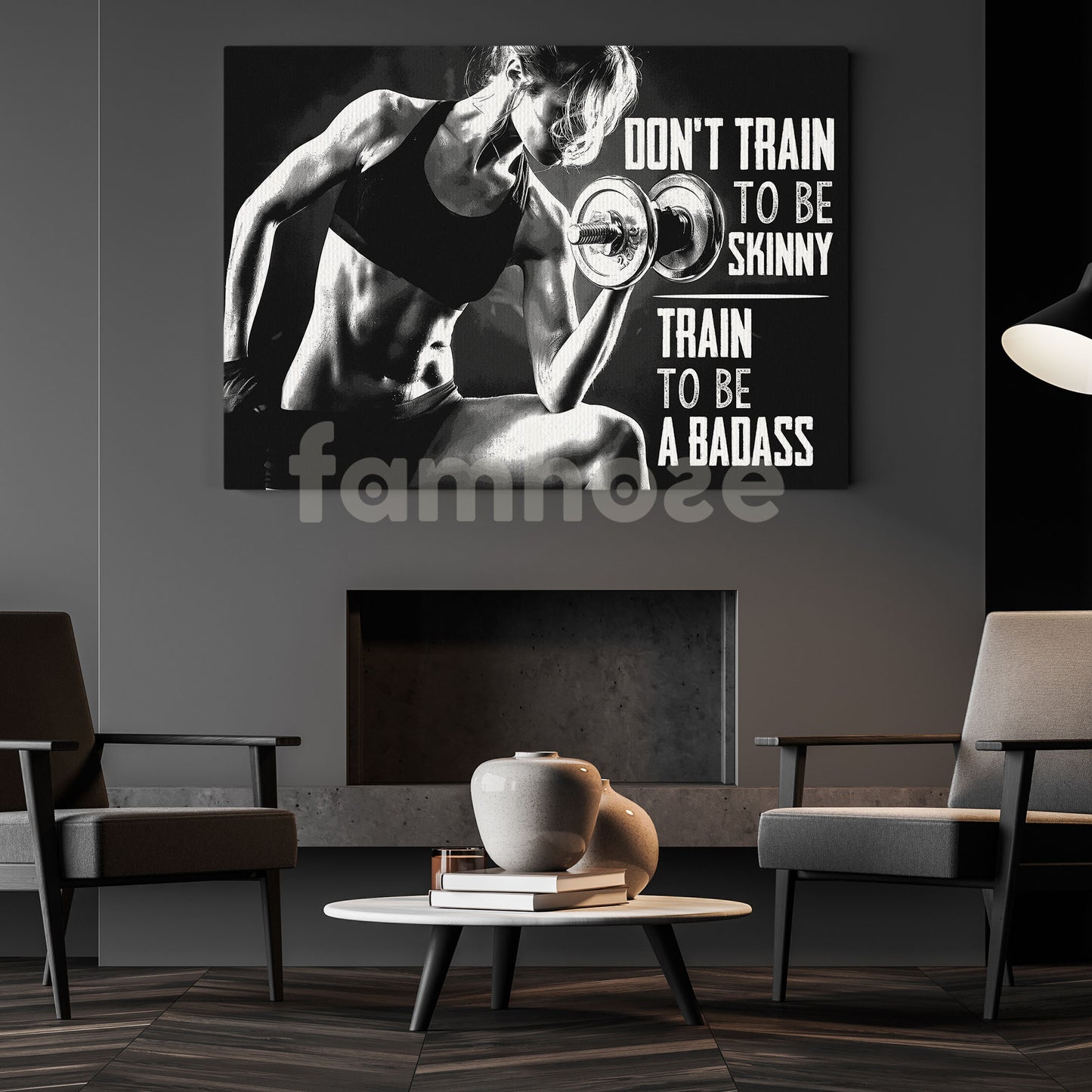 Don't Train To Be Skinny Train To Be A Badass, Motivational Wall Art Decor, Inspirational Sports Canvas Painting, Poster Gift For Gym Lovers