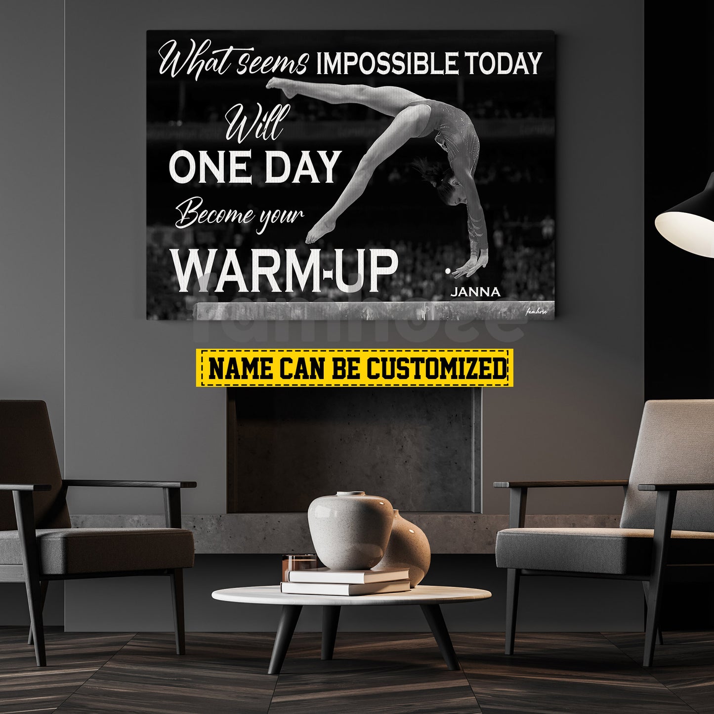 Personalized Gymnastic Girl Canvas Painting, What Seems Impossible Today Will One Day Become Your Warm-up Sport Wall Art Decor, Poster Gift For Gymnastic Lovers