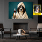 Funny Personalized Dog & Wine Toilet Canvas Painting, Spa Dog Bathroom Wall Art Decor, Restroom Poster Gift For Dog Lover