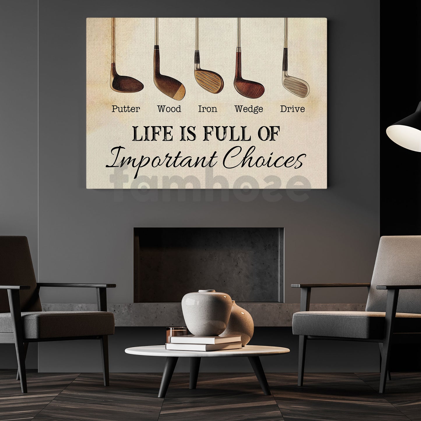 Golf Canvas Painting, Life Is Full Of Important Choices Sport Wall Art Decor, Poster Gift For Golf Lovers