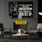 Motivational Personalized Football Man Canvas Painting, It's Not Whether You Get Knocked Down Sport Wall Art Decor, Poster Gift For Football Lovers