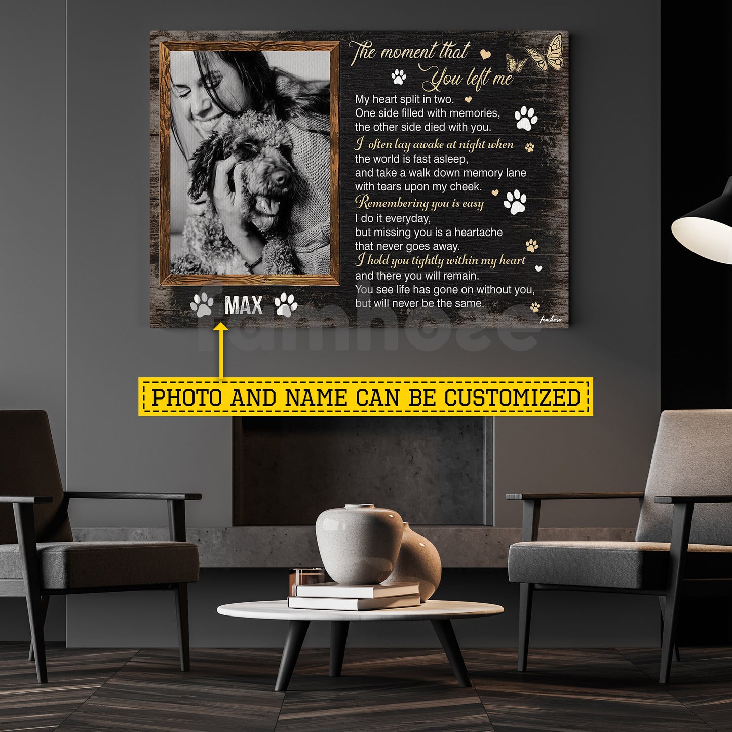 Personalized Dog Loss Keepsake & Memories Canvas Painting, The Moment That You Left Me Wall Art Decor, Poster Gift For Dog Lovers