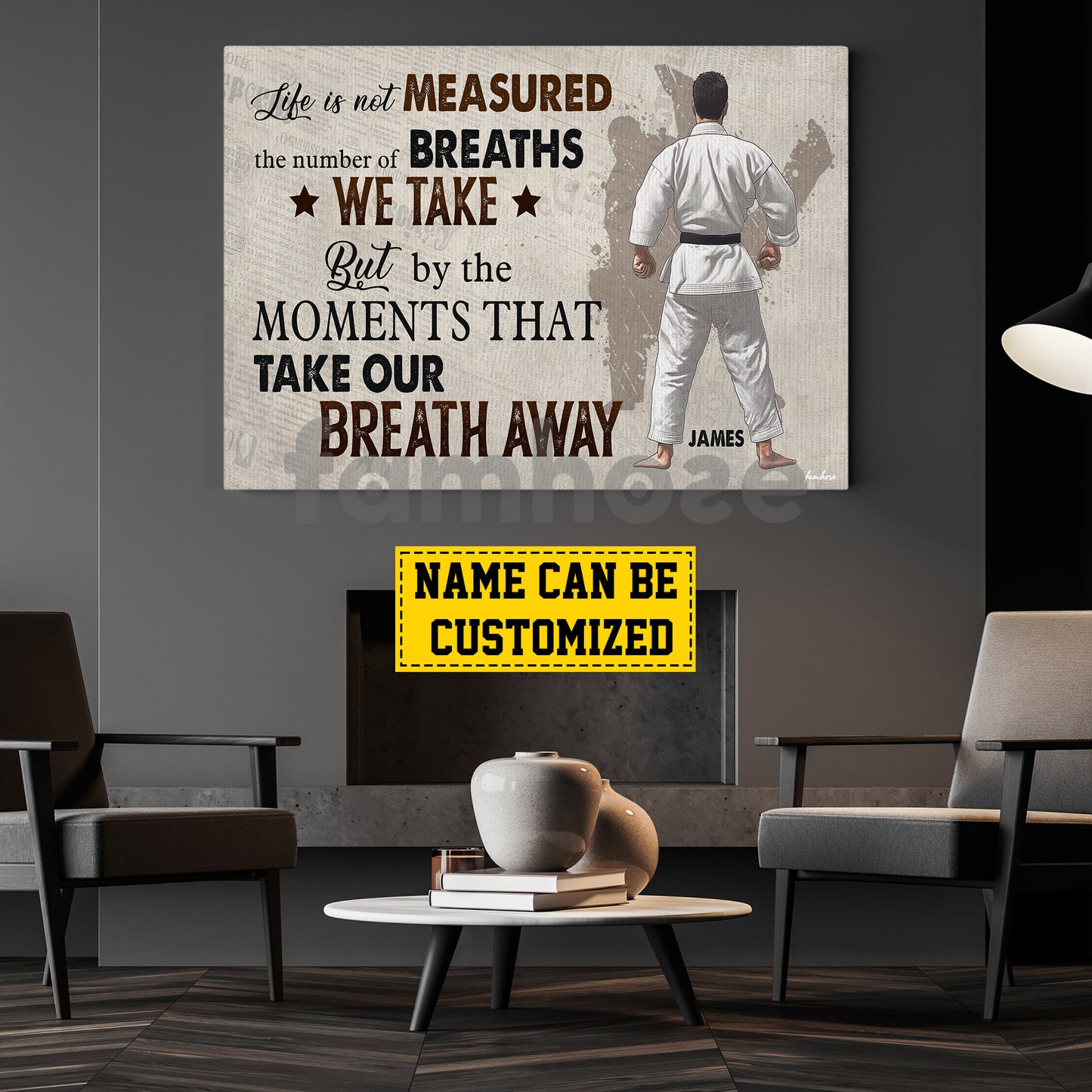Personalized Jiu Jitsu Man Canvas Painting, Life Is Not Measured Wall Art Decor, Poster Gift For Jiu Jitsu Lovers