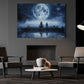 Halloween Meditation Witch Ghost Canvas Painting, Night Yoga With Witch And Ghost Wall Art Decor, Spooky Season Poster Gift For Meditator, Witch Lovers