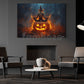 Halloween Meditation Witch Canvas Painting, A Witch Sits Cross Wall Art Decor, Spooky Season Poster Gift For Meditator, Witch Lovers