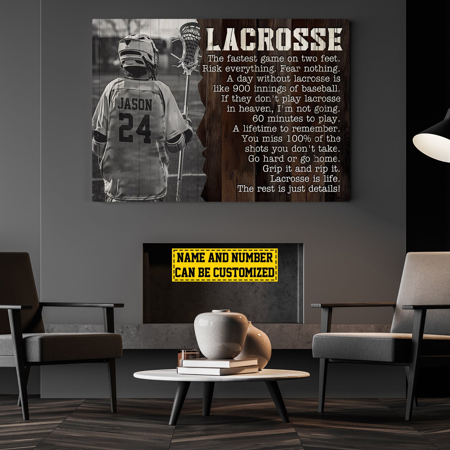 Personalized Motivational Lacrosse Canvas Painting, Lacrosse Is Life, Sports Quotes Wall Art Decor, Poster Gift For Lacrosse Lovers, Lacrosse Boys