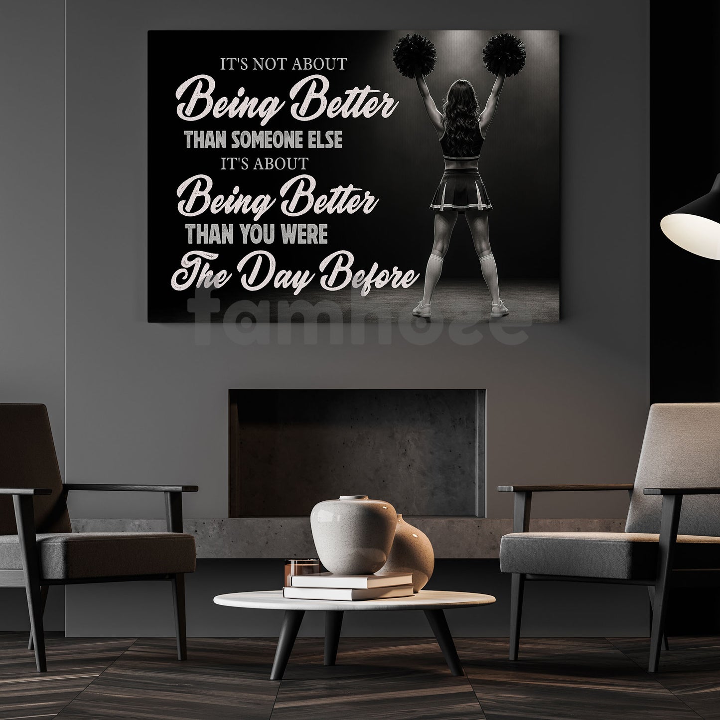 Motivational Cheerleading Girl Canvas Painting, It's About Being Better Wall Art Decor, Poster Gift For Cheerleading Lovers
