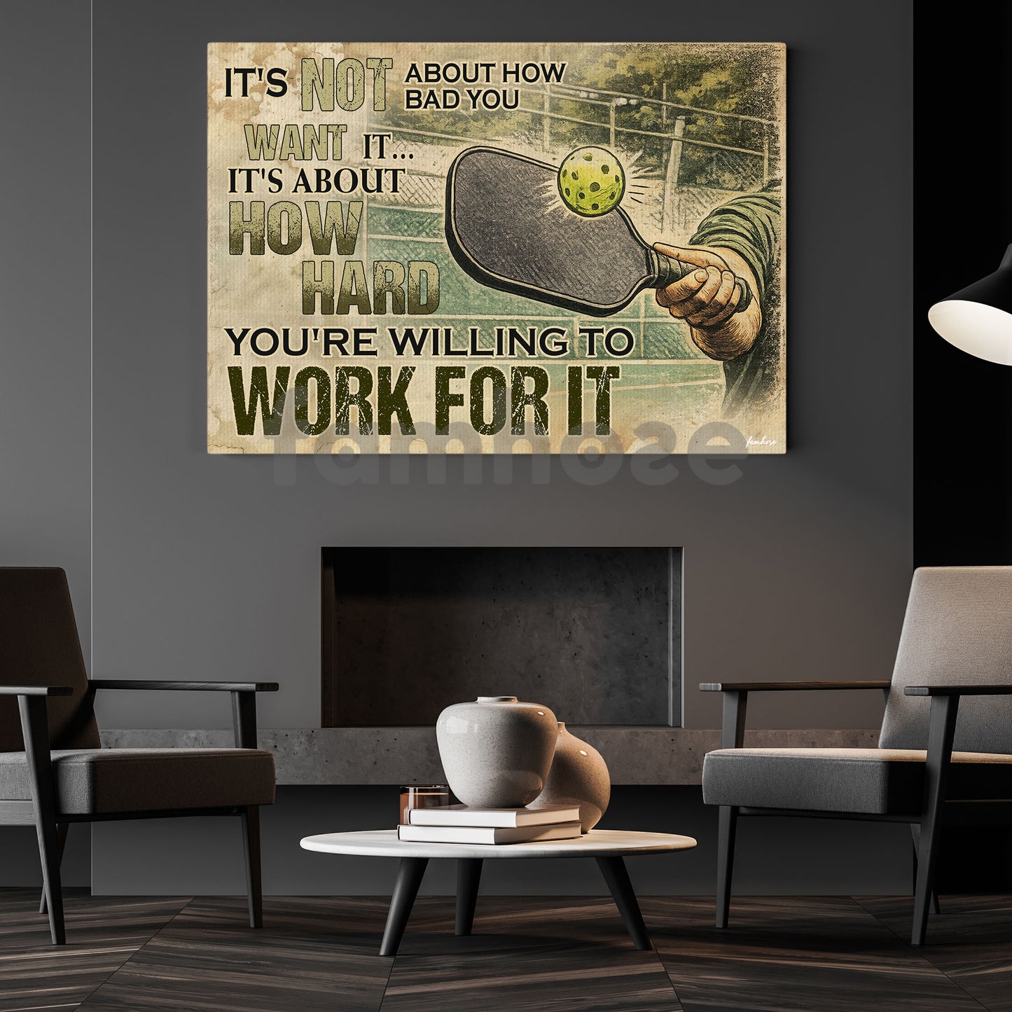Motivational Pickleball Canvas Painting, It's Not About How Bad You Want It Sport Wall Art Decor, Poster Gift For Pickleball Lovers