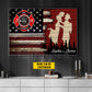 Personalized Couple Firefighter Canvas Painting, Romantic Quotes Wall Art Decor, Poster Gift For Firefighter Lovers