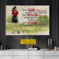 Motivational Personalized Golf Girl Canvas Painting, Your Talent Determines What You Do Sport Wall Art Decor, Poster Gift For Golf Lover