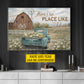 Rustic Farm Truck & Barn Canvas Painting, There's No Place Like Home Wildflowers Wall Art Decor, Poster Gift For Farming Lover