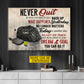 Motivational Personalized Pickleball Canvas Painting, Never Quit You Can Do It Sport Wall Art Decor, Poster Gift For Pickleball Lovers