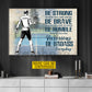 Motivational Personalized Pickleball Boy Canvas Painting, Be Strong Brave Humble And Badass Sport Wall Art Decor, Poster Gift For Pickleball Lovers