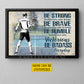 Motivational Personalized Pickleball Boy Canvas Painting, Be Strong Brave Humble And Badass Sport Wall Art Decor, Poster Gift For Pickleball Lovers