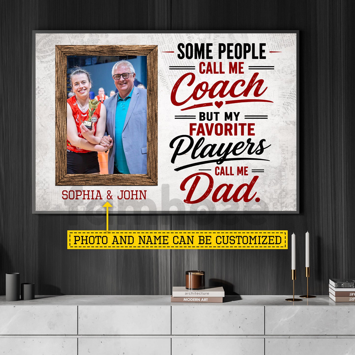 Personalized Volleyball Dad Daughter Canvas Painting, Some People Call Me Coach Sport Wall Art Decor, Poster Father's Day Gift For Volleyball Lover
