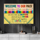 Funny Motivational Saying Classroom Canvas Painting, Welcome To Our Pack Study Room Wall Art Decor, Poster Gift For Learning Space, Classroom