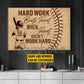 Motivational Personalized Softball Woman Canvas Painting, Hard Work Beats Talent Wall Art Decor, Poster Gift For Softball Lovers