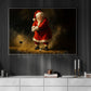 Christmas Golf Canvas Painting, Santa Woman Playing Golf Wall Art Decor, Xmas Poster Gift For Golf Lovers