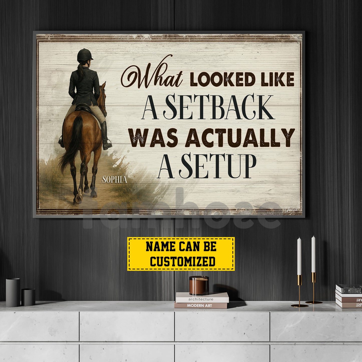 Personalized Horse Girl Riding Canvas Painting, What Looked Like A Setback Wall Art Decor, Poster Gift For Horse Girl