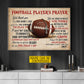 Personalized Football God Canvas Painting, Football Player's Prayer Sport Wall Art Decor, Poster Gift For Football Lover