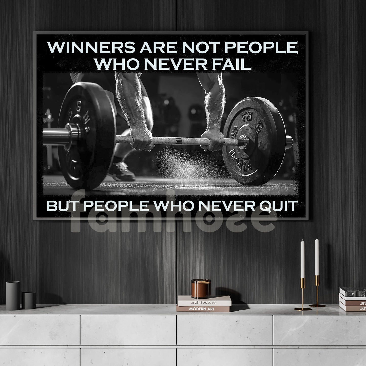 Winners Are Not People Who Never Fail Who Never Quit, Motivational Wall Art Decor, Inspirational Sports Canvas Painting, Poster Gift For Gym Lovers