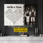 Romantic Personalized Volleyball Couple Canvas Painting, We're A Team, Sports Quotes Wall Art Decor, Poster Valentine's Day Gift For Volleyball-Loving Couple