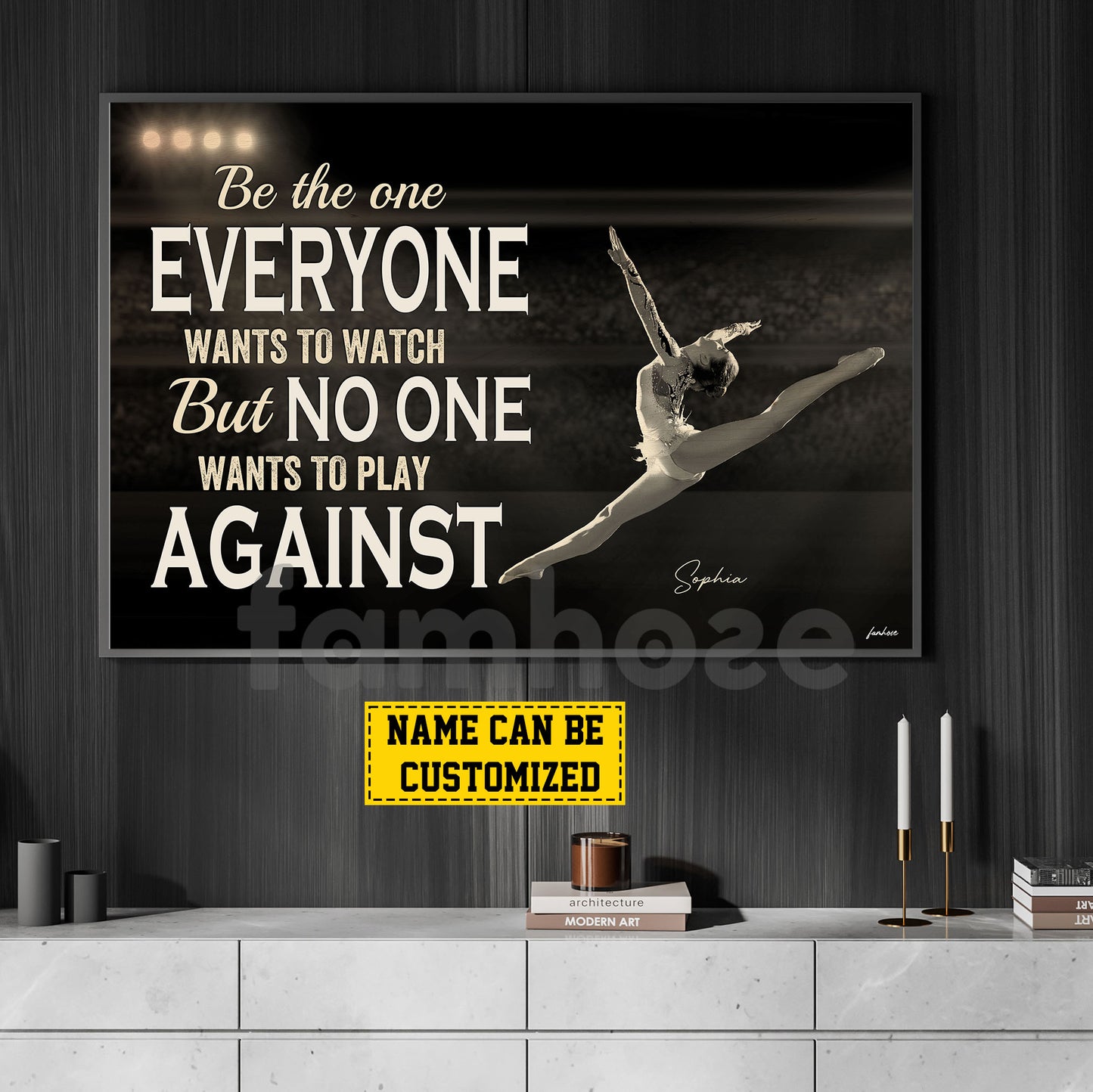 Personalized Gymnastic Girl Canvas Painting, No One Wants To Play Against Sport Wall Art Decor, Poster Gift For Gymnastics Lovers