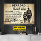 Personalized Hockey Dad Son Canvas Painting, Dear Dad Thank You Sport Wall Art Decor, Poster Father's Day Gift For Hockey Lovers
