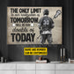 Motivational Personalized Lacrosse Man Canvas Painting, The Only Limit To Our Realization Of Tomorrow Sport Wall Art Decor, Poster Gift For Lacrosse Lovers