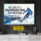 Personalized Skiing Man Canvas Painting, We Live In A Comfortable Zone Sport Wall Art Decor, Poster Gift For Skiing Lovers