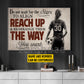 Motivational Personalized Soccer Woman Canvas Painting, Do Not Wait For The Stars To Align Reach Up Sports Quotes Wall Art Decor, Poster Gift For Soccer Lovers