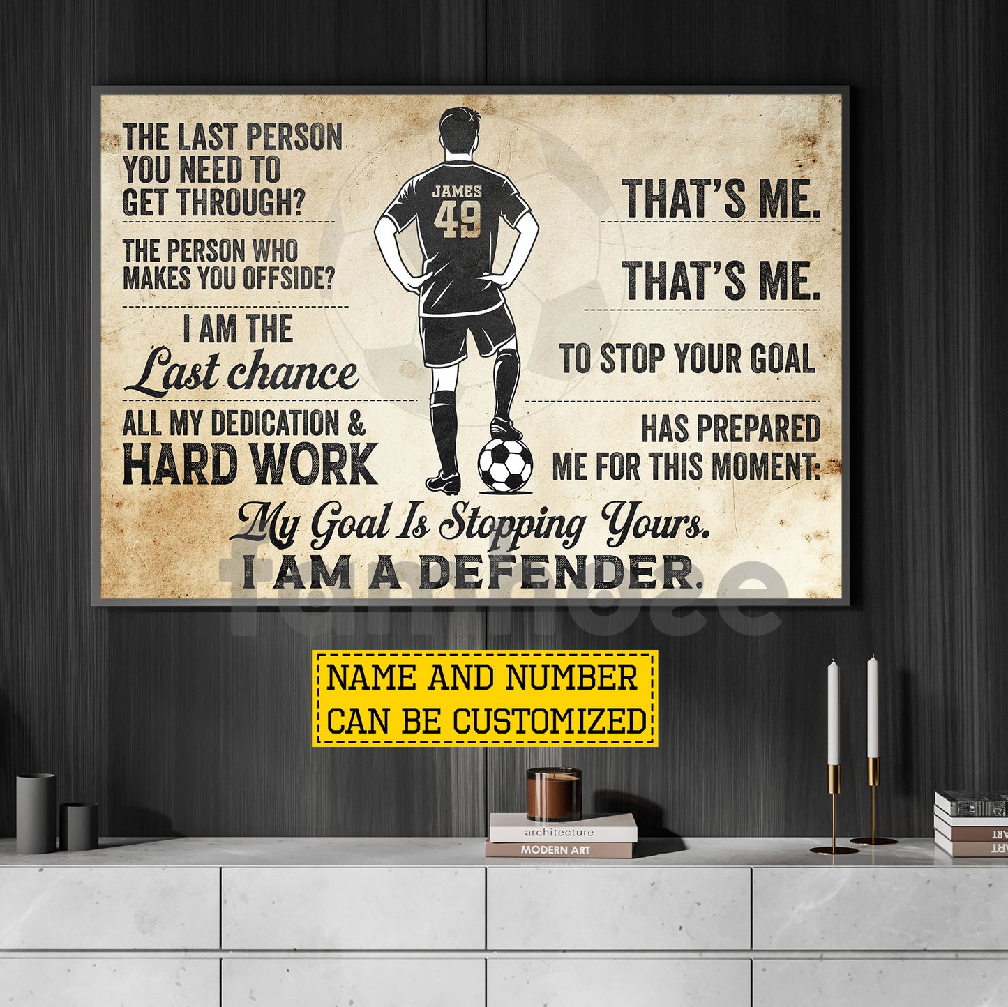Personalized Defender Soccer Canvas Painting, I Am A Defender Sport Wall Art Decor, Poster Gift For Soccer Lover