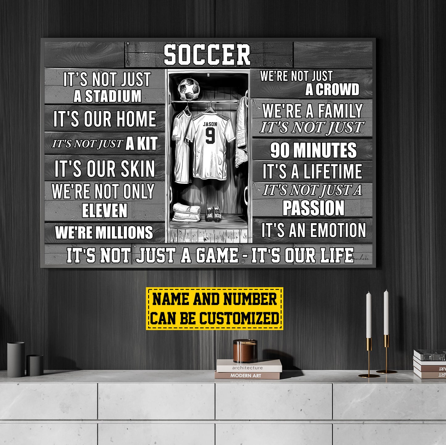 Personalized Motivational Soccer Canvas Painting, It's Not Just A Game, Sports Quotes Wall Art Decor, Poster Gift For Soccer Lovers