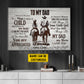 Personalized Horse Riding Dad Daughter Canvas Painting, To My Dad I Know It's Not Easy To Raise A Child Wall Art Decor, Poster Father's Day Gift For Cowgirl & Cowboy Lovers
