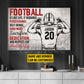 Personalized Football Boy Canvas Painting, Football Is Like Life Inspirational Quotes Wall Art Decor, Poster Gift For Football Lovers