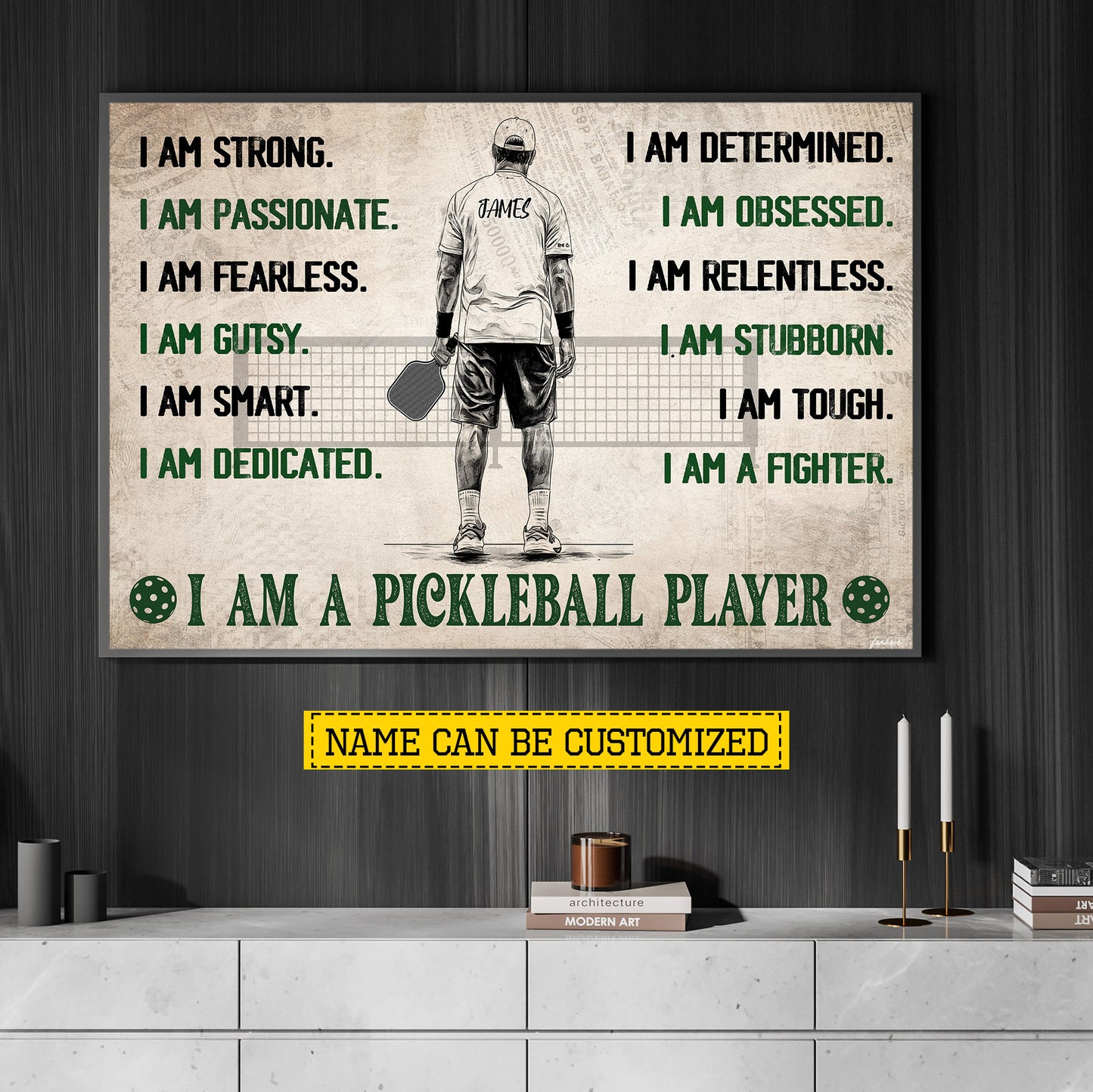 Personalized Pickleball Boy Canvas Painting, I Am A Pickleball Player Sport Wall Art Decor, Poster Gift For Pickleball Lover