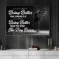 Motivational Ice Skating Girl Canvas Painting, It's About Being Better Wall Art Decor, Poster Gift For Ice Skating Lovers